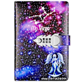 Miniatyrbillede 1 af 5: A5 Kreativ Kombinationslås Tolv Konstellation Dagbog Pu Læder Kombinationslås Dagbog Med Lås Dagbog Notatblok c Virgo