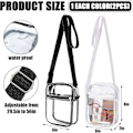 Miniatyrbild 2 av 5: 2-pack Transparenta Crossbody-väskor, Vattentät Transparent Axelväska Justerbar Slingväska för Män Kvinnor