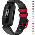Pikkukuva 1 / 5: Rannekkeet Fitbit Ace 3 -lapsille, silikoniset vedenpitävät rannekorutarvikkeet, urheilukellon rannekkeen vaihto Fitbit Ace 3 -pojille ja -tytöille Black Racer Red Fitbit Ace 3