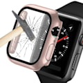Miniatyrbilde 1 av 5: Full Cover Case Herdet Glass Apple Watch 38/40/42/44 mm Rose Gold PinkGold 42mm