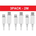 3-pakning 2m Lightning-kabel lading og overføring 2 stk USB-C Hvit - 3-PAKNING 2M ladekabel 3-PAKNING 2M ladekabel 3-PACK 2M charging cable