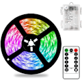 Miniatyrbillede 1 af 7: 3m Batteri LED Strip Lights med Fjernbetjening, 90 LED Lysstrimler Vandtætte, 8 Tilstande, Dæmpbare, Timer, Selvklæbende, Klipbare til Soveværelsesspejl Multicolor