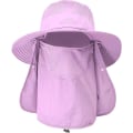 Miniatyrbilde 1 av 3: Dame utendørshatt Camping Fiske Sykling Solbeskyttelse Hatt Cap med Avtakbar Klaff Nakkebeskytter Anti-UV Purple