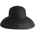 Miniatyrbillede 1 af 4: Kvinde Sommer Solhat Store Skygge Strand Japansk Hepburn Stil Ferie Fold Fisker Cap Temperament Flad, Sort