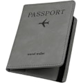 Miniatyrbillede 1 af 3: Pas Pas Etui i PU Læder RFID Blokering Pas Etui Rejsetaske Etui med Kortspor & Elastisk Strop Grey