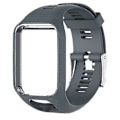 Miniatyrbilde 1 av 2: Silikon Erstatning Klokkebånd Armbånd Stropp For TomTom 2 3 Serie Runner 2 3 Spark Serie Golfer 2 Adventurer GPS Klokke Gray