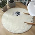 Fluffy Ullteppe Stue Tepper Fuskepels Rundt Teppe Barnro Hvit 40*40cm White