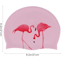 Miniatyrbilde 3 av 4: Silikon svømmehette  Langt hår Ørebeskyttelse Svømmehette for jenter Kvinner Kvinne (Flamingo mønster)