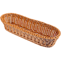 Miniatyrbilde 1 av 7: Imitert rotting vevd brødkurv: Oval lang brødkurv dekorativ matserveringsbrett snacks beholder holder frukt display bolle oppbevaringskurv