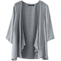 Miniatyrbilde 1 av 4: Kvinners Chiffon Kimono Cardigan Åpen Front Capes Sheer Shrug Topp Svømme Strand Cover Up Beachwear Bluse Wrap M