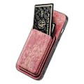 Miniatyrbilde 4 av 5: Retro Skinn Kortveske Magnetisk Telefondeksel for iPhone 14 Pink