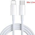 Miniatyrbilde 8 av 8: Type C Hurtigkabel PD Hurtiglading Lader Kabel Ledning Datakabel Hvit 1M 1M