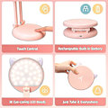 Miniatyrbillede 3 af 3: Bordlampe Sød Bordlampe Pink Bordlampe, Foldbar Lille Bordlampe, Bærbar Børnebordlampe pink1 stk
