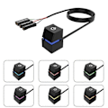 Miniatyrbillede 1 af 5: 4m Ekstern PC Tænd/Sluk-Knap til Skrivebordscomputer Motherboard Black Colorful light