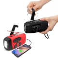 Miniatyrbillede 2 af 5: Kurveradio med mobiloplader Solpaneler Lommelygte Powerbank SOS 220 Sort Black