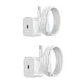Laddare - 20W USB-C Snabbladdare - Adapter + 2-meters Datakabel (Vit, 2-pack) 2-pack 2-pack 2-pack USB-C 2-Pack USB-C