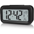Miniatyrbild 1 av 5: Uppgraderad digital väckarklocka, 4,3\" LED-display med temperatur, bärbar batteridriven väckarklocka för sängbord