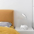 Miniatyrbillede 5 af 5: Bordlampe til børn, sød kat LED bordlampe med fleksibel arm, USB genopladelig bordlampe, øjenbeskyttelse, læselampe, tegneserie Kawaii sengebord L White