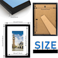 Miniatyrbilde 3 av 5: A4 fotorammer, 3-pakks sorte plakatrammer (21x29,7cm), egnet for skrivebord og veggmontering