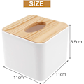 Miniatyrbillede 8 af 8: Firkant Tissue Box Tissue Box med Trælåg Husholdning Aftagelig Mini Træ Tissue Box