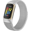 Kompatibel med Fitbit Charge 5-rem for kvinner og menn, justerbar metallnettingrem med Milanese Loop, erstatningsrem for Fitbit Charge 5