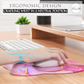 Miniatyrbillede 3 af 6: Ergonomisk musemåtte med håndledsstøtte i memoryskum, komfortabel computermusemåtte til bærbar computer, smertelindrende håndledsstøtte lyserød marmor Pink Marble