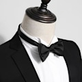 Miniatyrbilde 2 av 6: Archic Black Selvbinder Sløyfer for Menn Selvbinder Sløyfe Ensfarget Tuxedo Bryllup Sløyfer