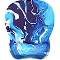 Miniatyrbillede 1 af 6: Ergonomisk musemåtte med håndledsstøtte i memoryskum, komfortabel computermusemåtte til bærbar computer, smertelindrende håndledsstøtte blå bølger Blue Waves