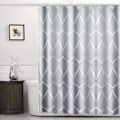 Miniatyrbillede 1 af 5: Bruseforhæng, vandtæt gitterdesign og polyester, badeværelsesbruseforhæng 180x180, holdbart og vaskbart, gråt bruseforhæng med 12 kroge