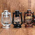 Miniatyrbilde 3 av 5: 25cm Retro Klassisk parafinlampe Dimbar parafinlykt Sølv