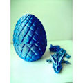Miniatyrbillede 1 af 4: Overraskelses Drageæg Artikulerede Ædelstensdrage Fidget Legetøj - 3D Printet Drage Silke Blå Sølv Silk Blue Silver