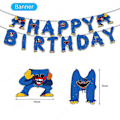 Miniatyrbillede 2 af 5: Poppy Playtime Huggy Wuggy Børnefødselsdagsfest Tilbehør Ballon Banner Kage Dekorationssæt