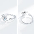 Miniatyrbillede 3 af 5: 2 stk. Angst Ring til Kvinder Sterling Sølv Stemningsringe Butterfly Blomst Fidget Spinner Ring