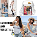 Miniatyrbild 4 av 5: 2-pack Transparenta Crossbody-väskor, Vattentät Transparent Axelväska Justerbar Slingväska för Män Kvinnor