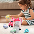 Miniatyrbillede 3 af 5: 5 i 1 Transport Legetøjslastbiler til Småbørn med Lys Musik Pink Prinsesse Billegetøj Børnefødselsdagsgaver