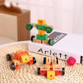 Miniatyrbild 5 av 5: Transformationsrobot Byggklossar Träleksaker för Barn Autobot Figur Modell Pussel Lärande Intelligens Leksaksgåvor Orange