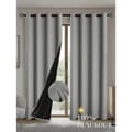 Mörkläggningsgardiner med isolerande foder, kompatibla med olika märken, för vardagsrum, sovrum, kök, heminredning grey 100X250CM 1PCS&Grommet Top
