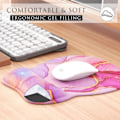Miniatyrbillede 4 af 6: Ergonomisk musemåtte med håndledsstøtte i memoryskum, komfortabel computermusemåtte til bærbar computer, smertelindrende håndledsstøtte lyserød marmor Pink Marble