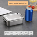 Miniatyrbillede 2 af 5: Madkasse i rustfrit stål, 850 ml Bento-boks med låseclips, lækagesikker, bærbar madopbevaringsbeholder til salat og sandwich 850 ml 850ml