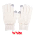 Strikkede Vintervarme Uldhandsker Touch Handsker Mænd Kvinder Vinter Hvid One Size White