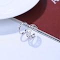 Miniatyrbilde 3 av 7: Åpent tåringsett, tåring for kvinner og jenter, justerbar, minimalistisk, cubic zirconia, hjerte, blomst