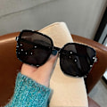 Pikkukuva 3 / 5: Muotisuunnittelijan neliönmuotoiset aurinkolasit naisille, retro vintage gradientti aurinkolasit naisille, kirkas linssi, musta valkoinen Oculos De Sol Leopard other