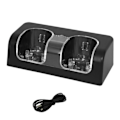 Miniatyrbillede 1 af 5: Opladningsstation Dobbelt Oplader Dock til Wii Remote Controller Gamepad Controller med LED-indikator Opladekabel Sort
