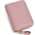 Miniatyrbillede 1 af 7: Kvinde Kreditkort Holder, Lille RFID Blokering Damepung med Rustfrit Stål Lynlås Læder Accordion Pink Punge Etui til Kvinder ID Kompakt 1