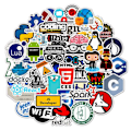 Miniatyrbild 1 av 5: 50 st/set Datordekaler Självhäftande Vattentäta Olika Mönster Stark Klibbighet Skala Och Klistra DIY Graffiti Programmerare Programmering Tematiska Dekaler
