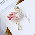 Miniatyrbild 3 av 4: Färgglada Flamingo Broscher Diamant Broscher För Kvinnor Kristall Strass Djur Pins Färgglada Diamo