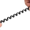 Miniatyrbillede 4 af 5: 2 stk. 2 meter sort telefonrør Telefonforlængerledning Krøllet C sort 2 stk. 2pcs