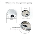 Miniatyrbillede 3 af 5: Skrivebords Kabelhul Dæksler Computer Tidy Grommet Bord Kabel Udløb Port Overflade Linje Box Bord Kabel Hardware Brushed 60mm