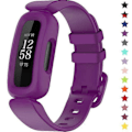 Pikkukuva 1 / 5: Rannekkeet Fitbit Ace 3 -lapsille, silikoniset vedenpitävät rannekorutarvikkeet, urheilukellon rannekkeen vaihto Fitbit Ace 3 -pojille ja -tytöille Grape Fitbit Ace 3