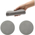 Miniatyrbillede 1 af 6: Silikone afløbsbeskytter, 2 stk. afløbsbeskyttere, vaskesil, afløbsfiltre med sugekop, brusebads afløbshår opsamler Grey